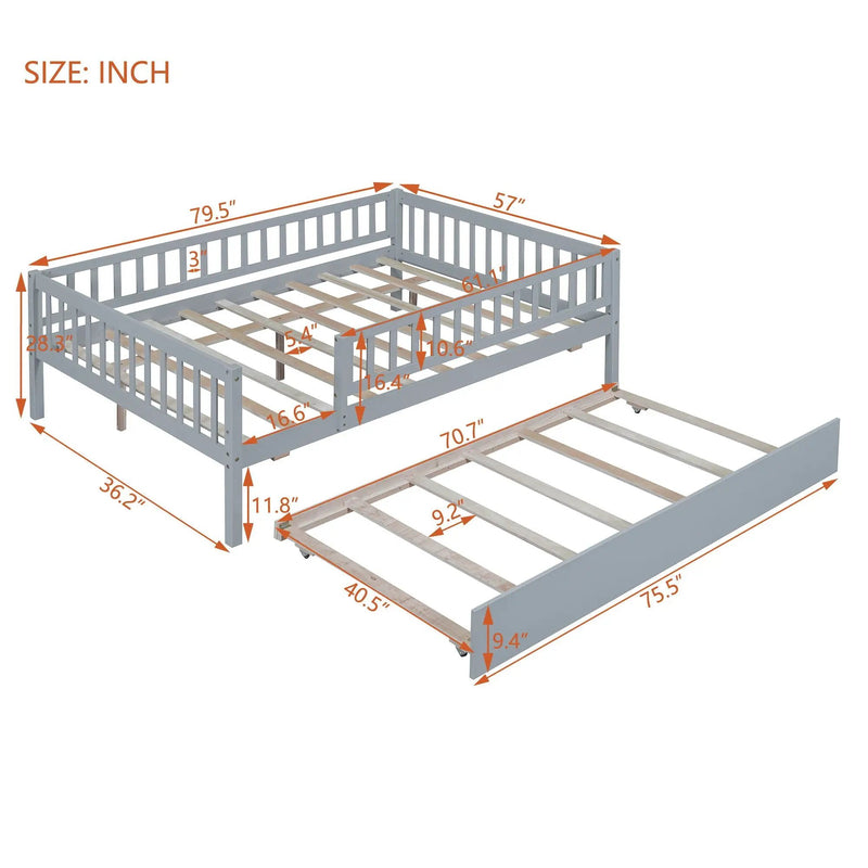 Multi Functional Wooden Daybed Bed by Unique Piece Furniture