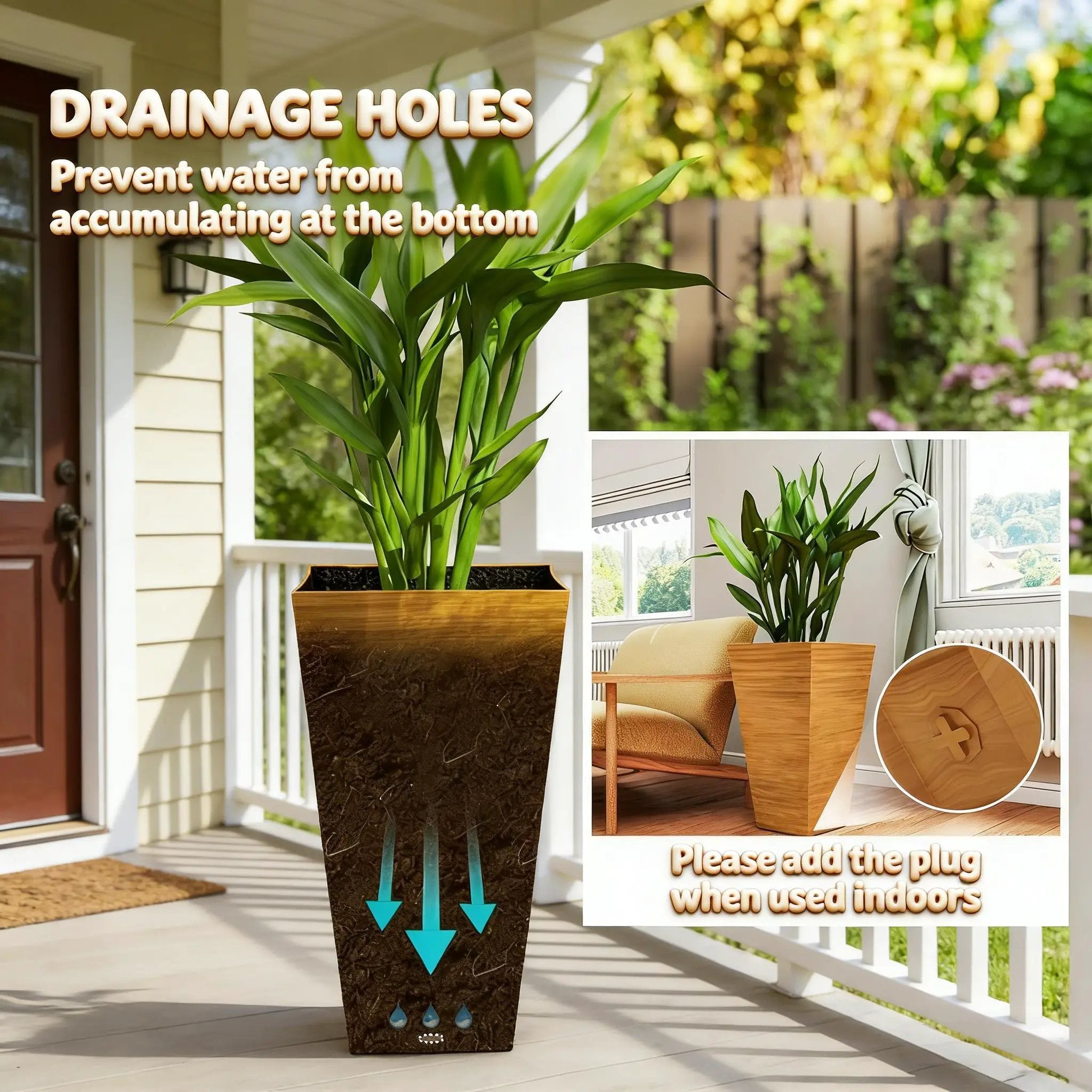 Classic Set of 3 Tall Outdoor Planters by HouseOfZazla