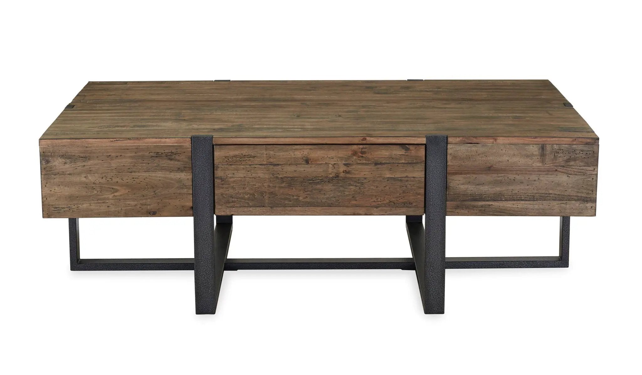 Prescott - Modern Reclaimed Wood Rectangular Cocktail Table - Rustic Honey by Unique Piece Furniture