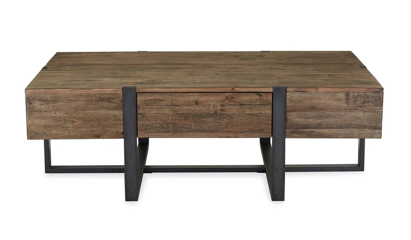 Prescott - Modern Reclaimed Wood Rectangular Cocktail Table - Rustic Honey by Unique Piece Furniture