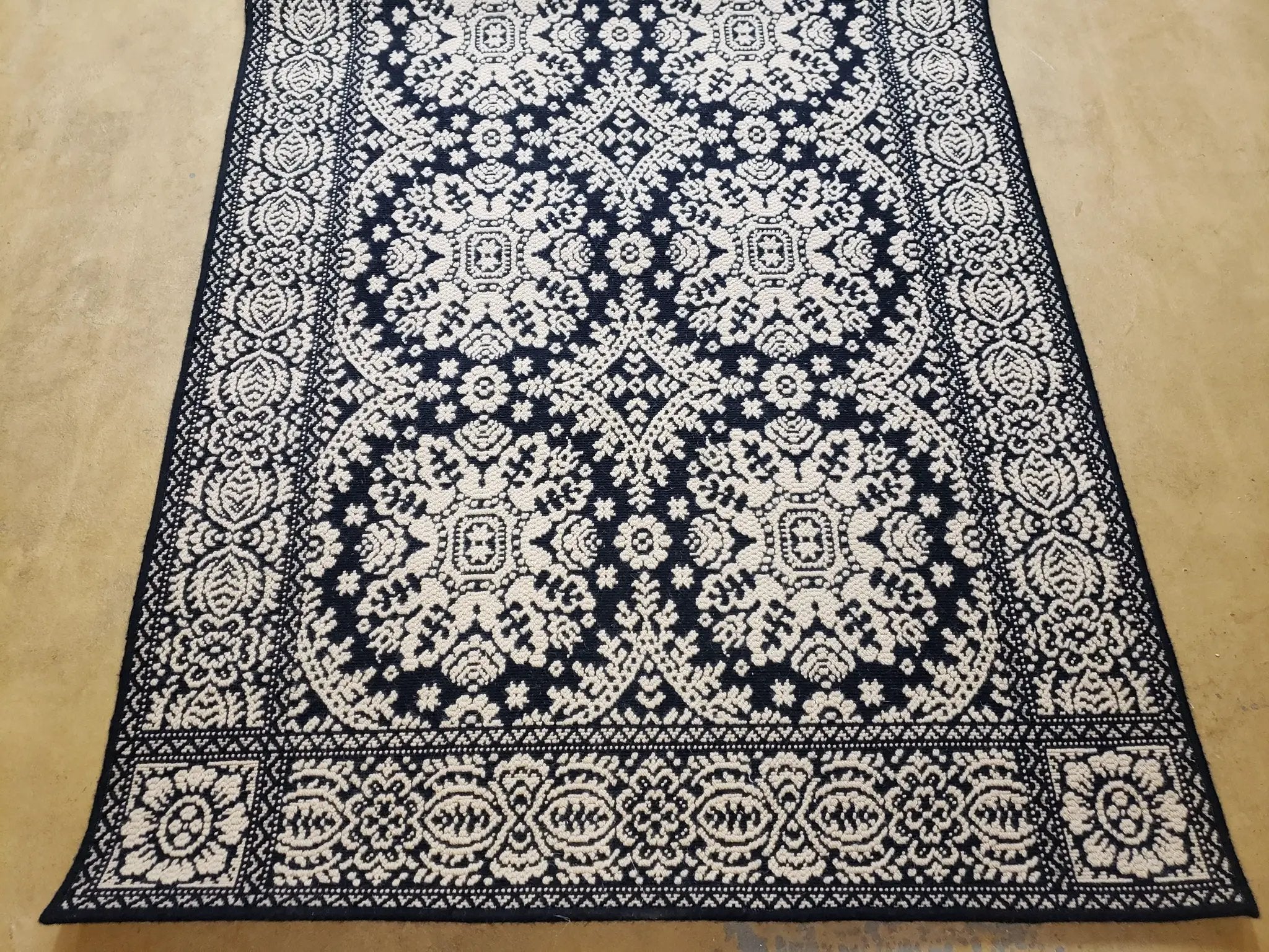 4x6 Power-Loomed Rug Dark Navy Blue & Ivory Oriental Carpet Nice by Jewel Rugs