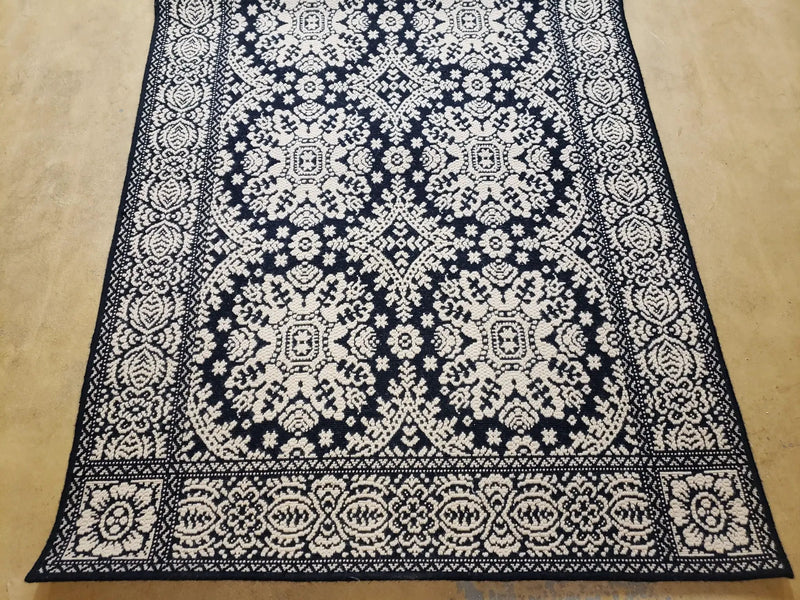 4x6 Power-Loomed Rug Dark Navy Blue & Ivory Oriental Carpet Nice by Jewel Rugs