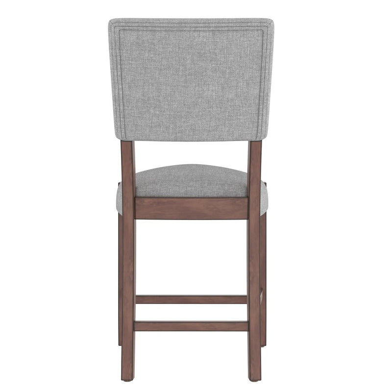 Set of 4 Mid-Century Modern Linen Upholstered Bar Stools by HouseOfZazla