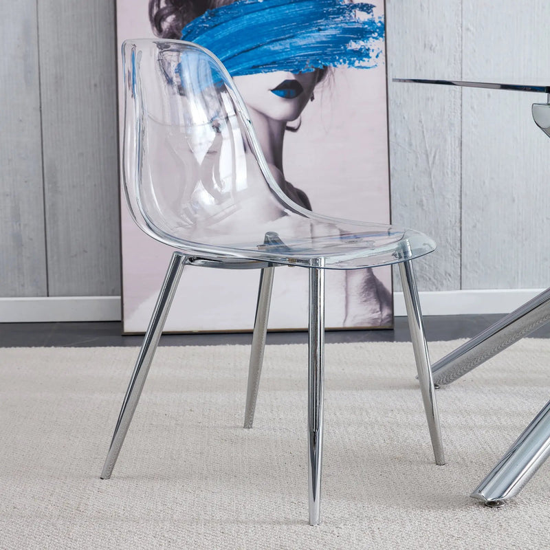 Modern Minimalist Transparent Dining Chair - 6-Piece Set by HouseOfZazla