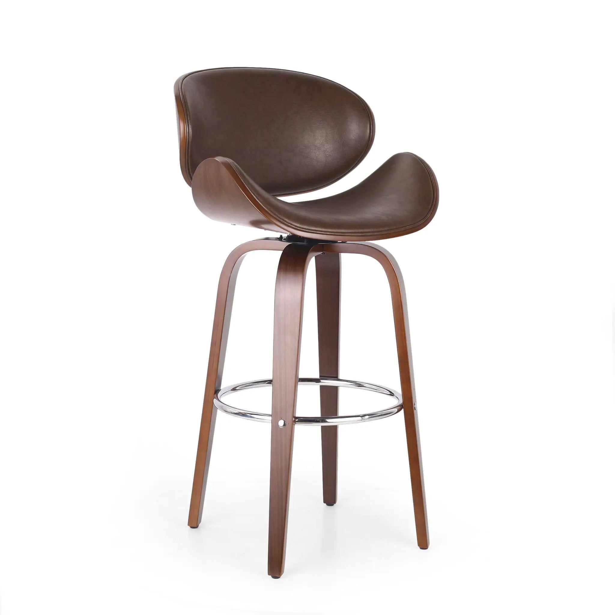 Lumos Mid Century Modern Upholstered Swivel Barstool by HouseOfZazla