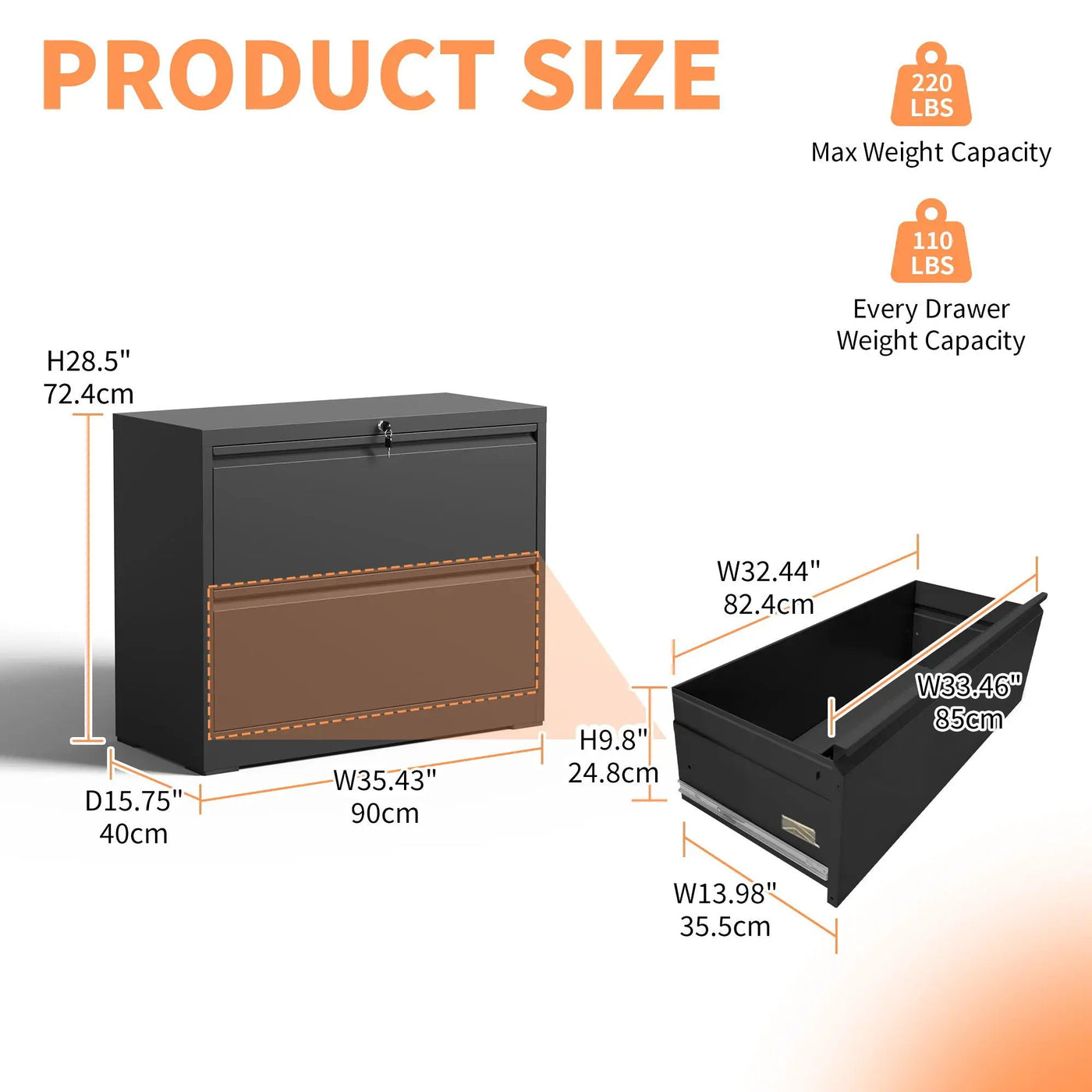 Premium Drawer Metal Lateral File Cabinet With Lock by HouseOfZazla