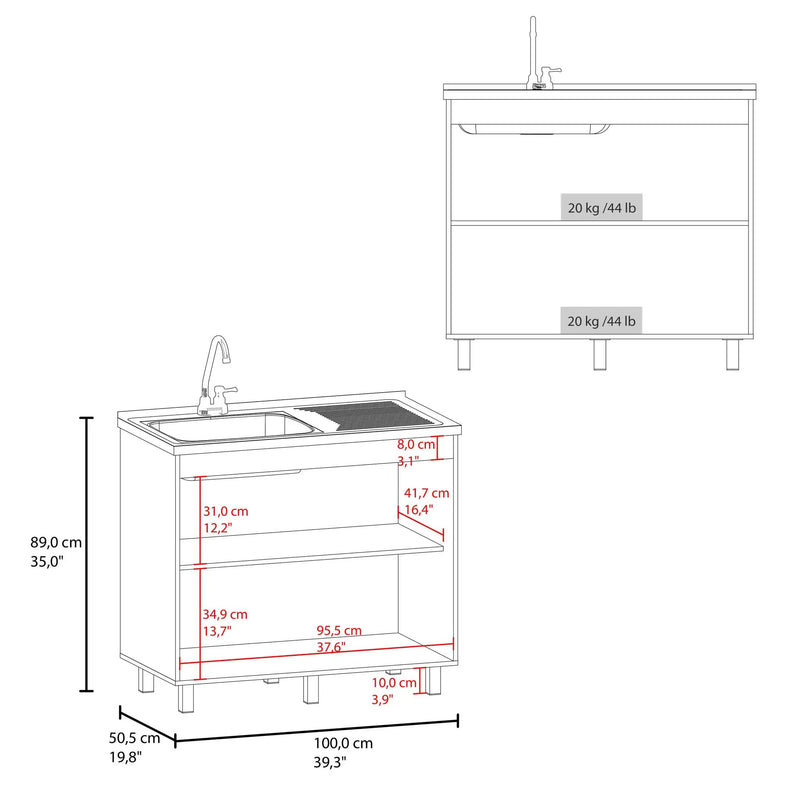 Gold Utility Sink Cabinet with 2 Doors and 3 Shelves by HouseOfZazla