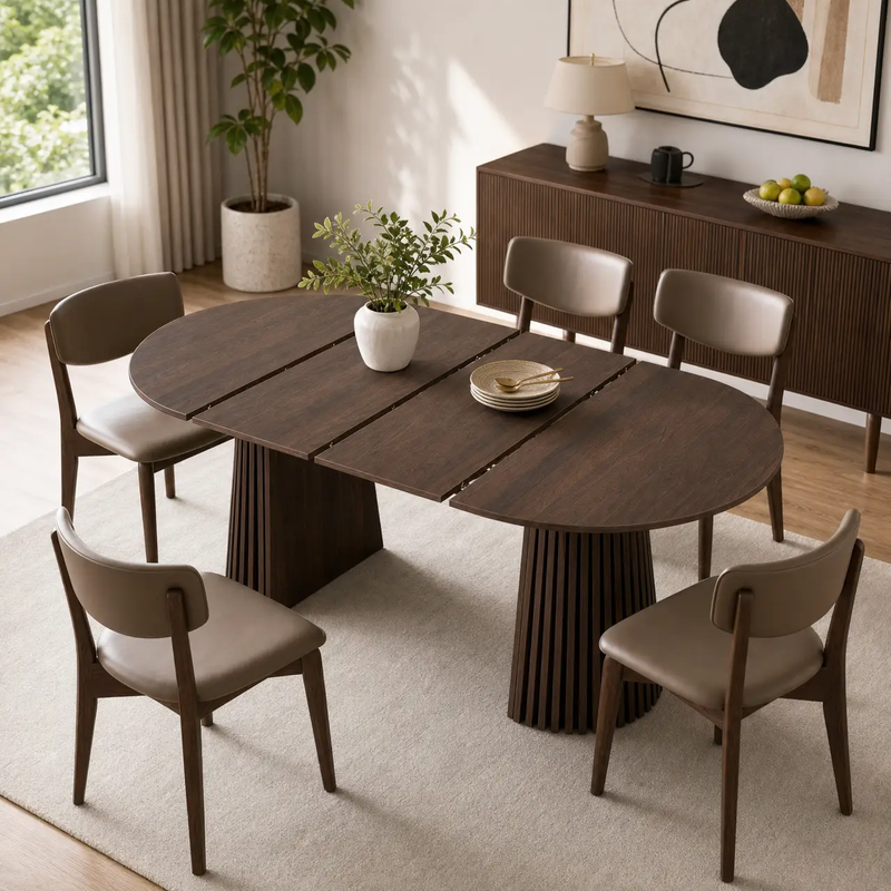 Walnut-Colored Wooden Dining Table by HouseOfZazla