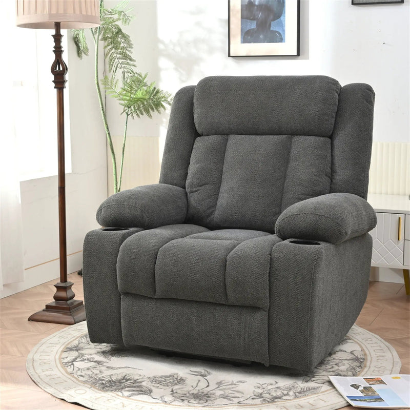 Power Lift Recliner Chair With Extended Footrest, Remote Control, Cup Holders, And Side Pockets by HouseOfZazla