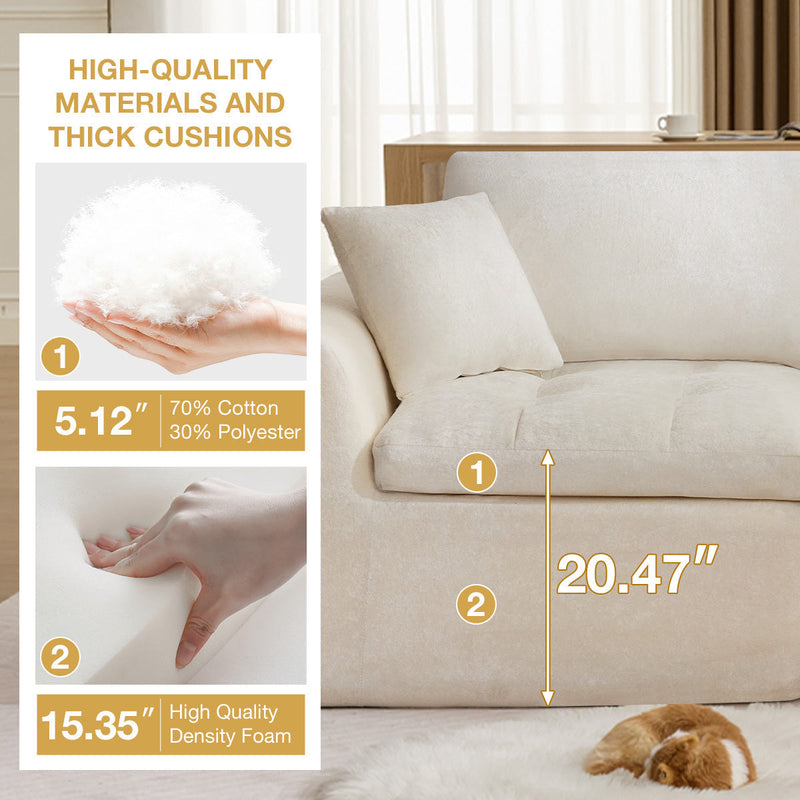 110'' Cloud Sectional Couch for Living Room by HouseOfZazla