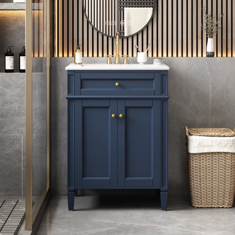 24" Bathroom Vanity with 2 Doors and Tip-Out Drawer by HouseOfZazla