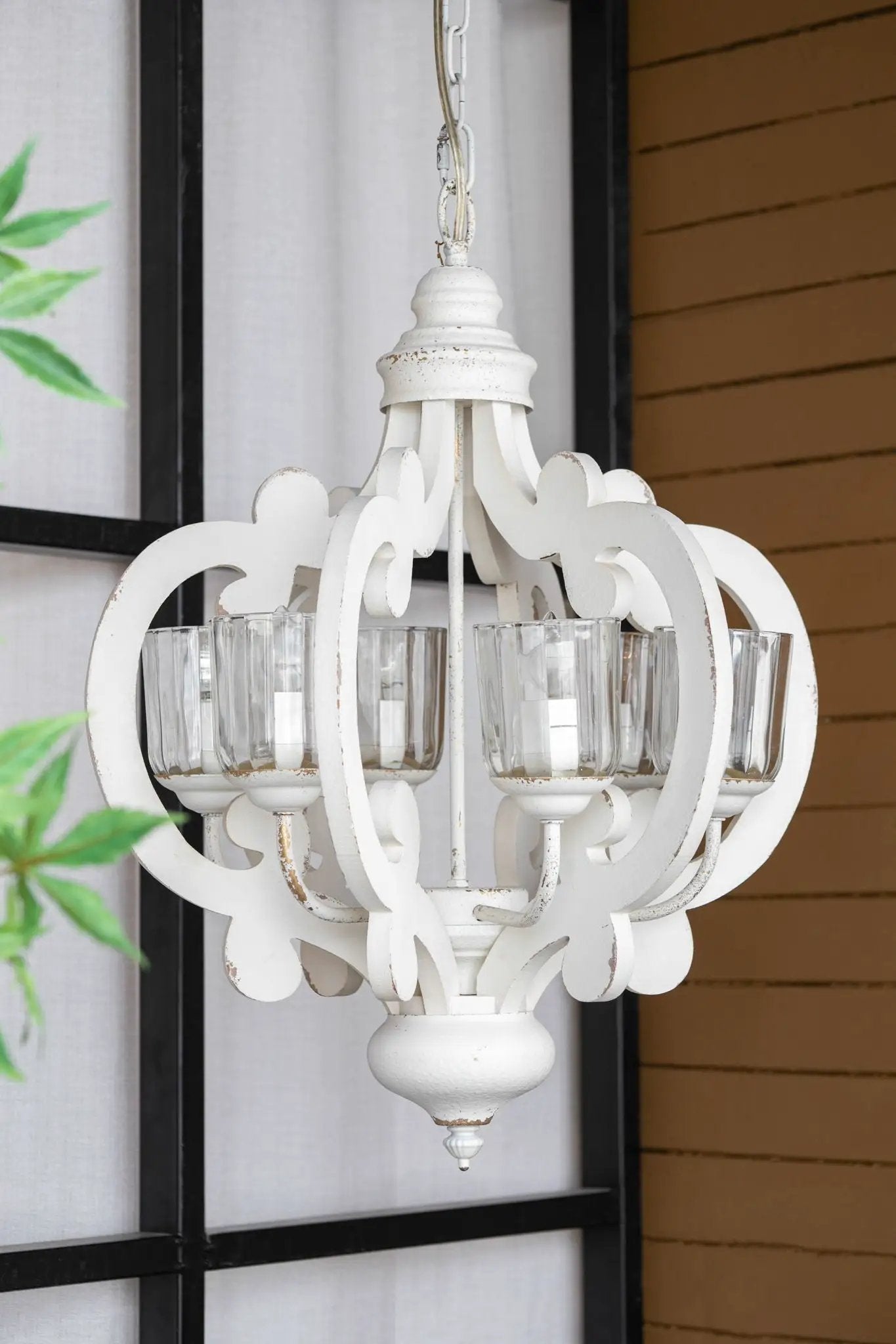 Farmhouse Chandelier, 6 Light Wood Chandelier Pendant Light Fixture With Adjustable Chain For Dining Room Living Room Entryway, Bulb Not Included by Unique Piece Furniture