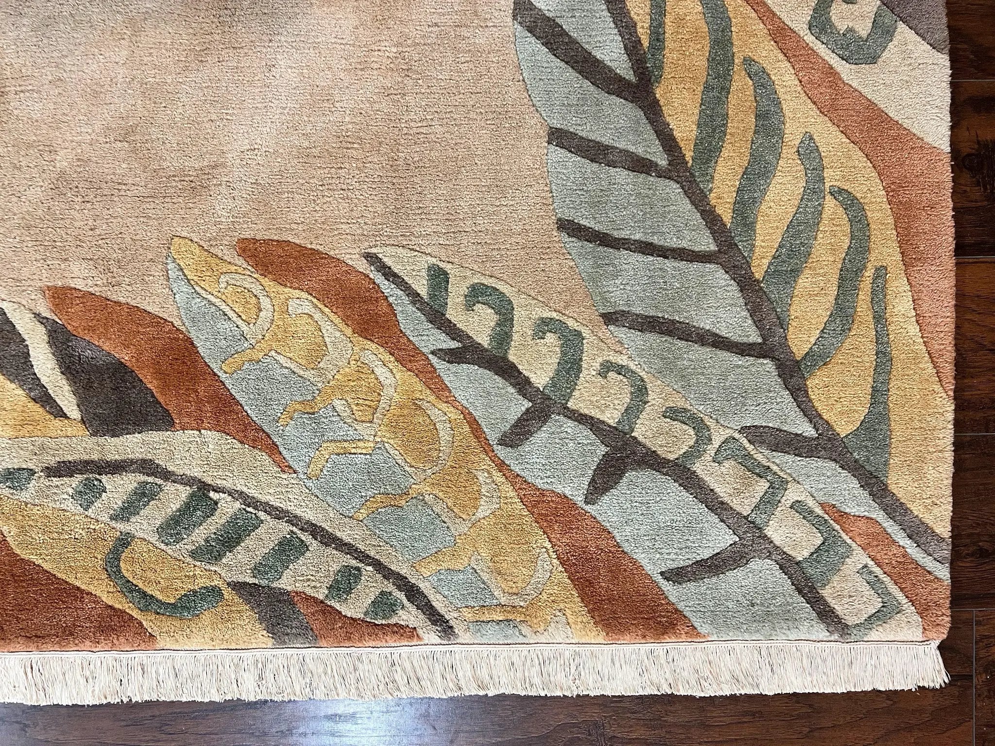 Modern Tibetan Rug 7x10, Soft Wool, Tufenkian Style Carpet, Tibet Nepali Rug, Open Field, Handmade Wool Rug by Jewel Rugs