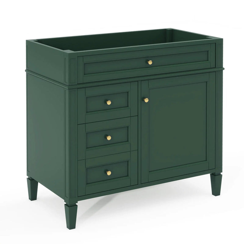 Bathroom Vanity With 2 Drawers And Tip-Out Drawer, Storage Cabinet by Unique Piece Furniture