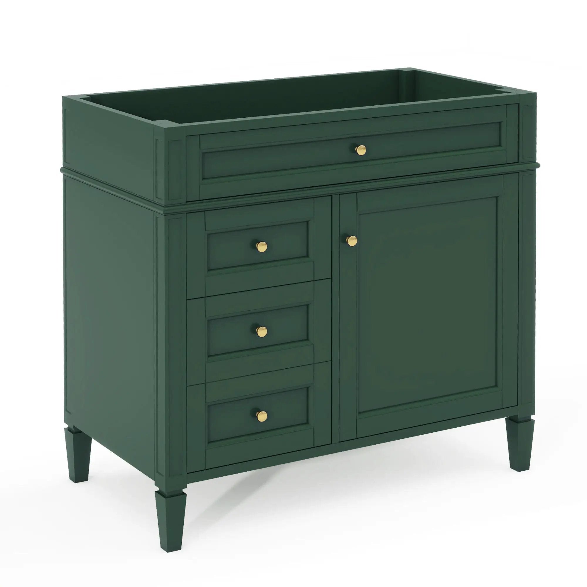 Bathroom Vanity With 2 Drawers And Tip-Out Drawer, Storage Cabinet by HouseOfZazla