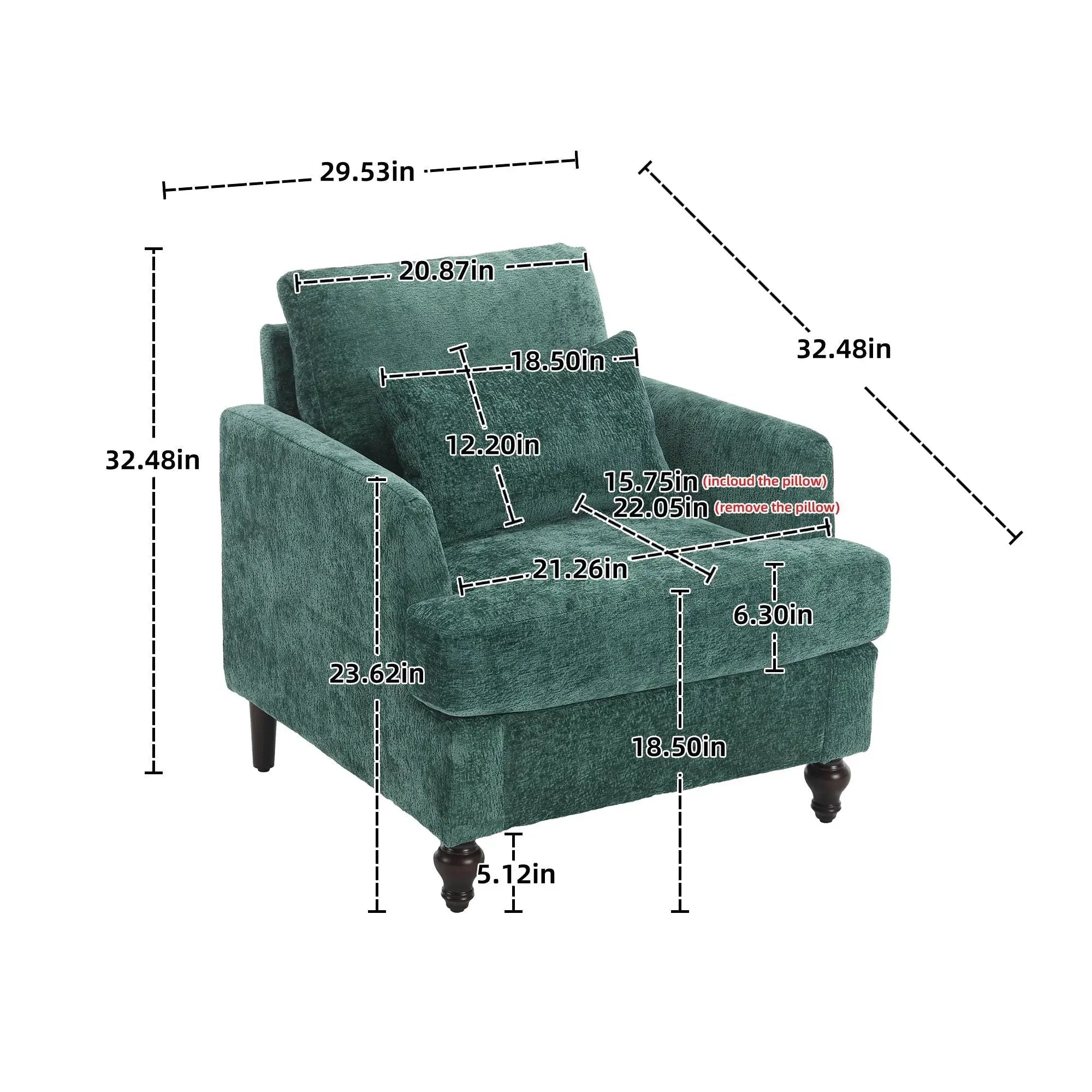Modern Mid Century Wood Frame Armchair With Tufted Design by HouseOfZazla