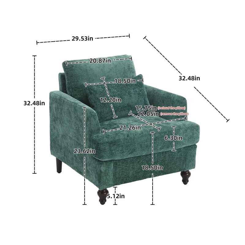 Modern Mid Century Wood Frame Armchair With Tufted Design by HouseOfZazla