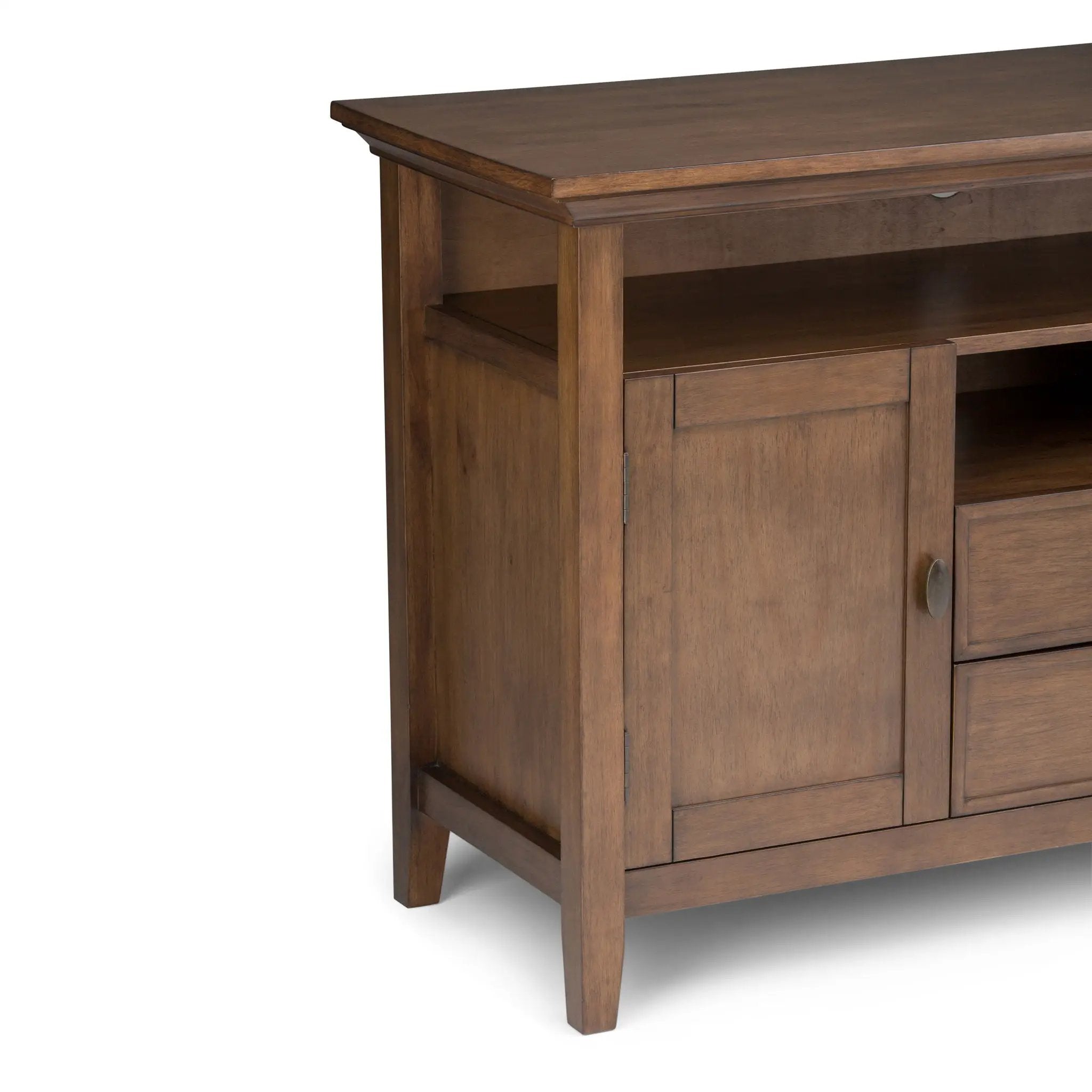 Redmond - Tall TV Media Stand - Rustic Natural Aged Brown by HouseOfZazla