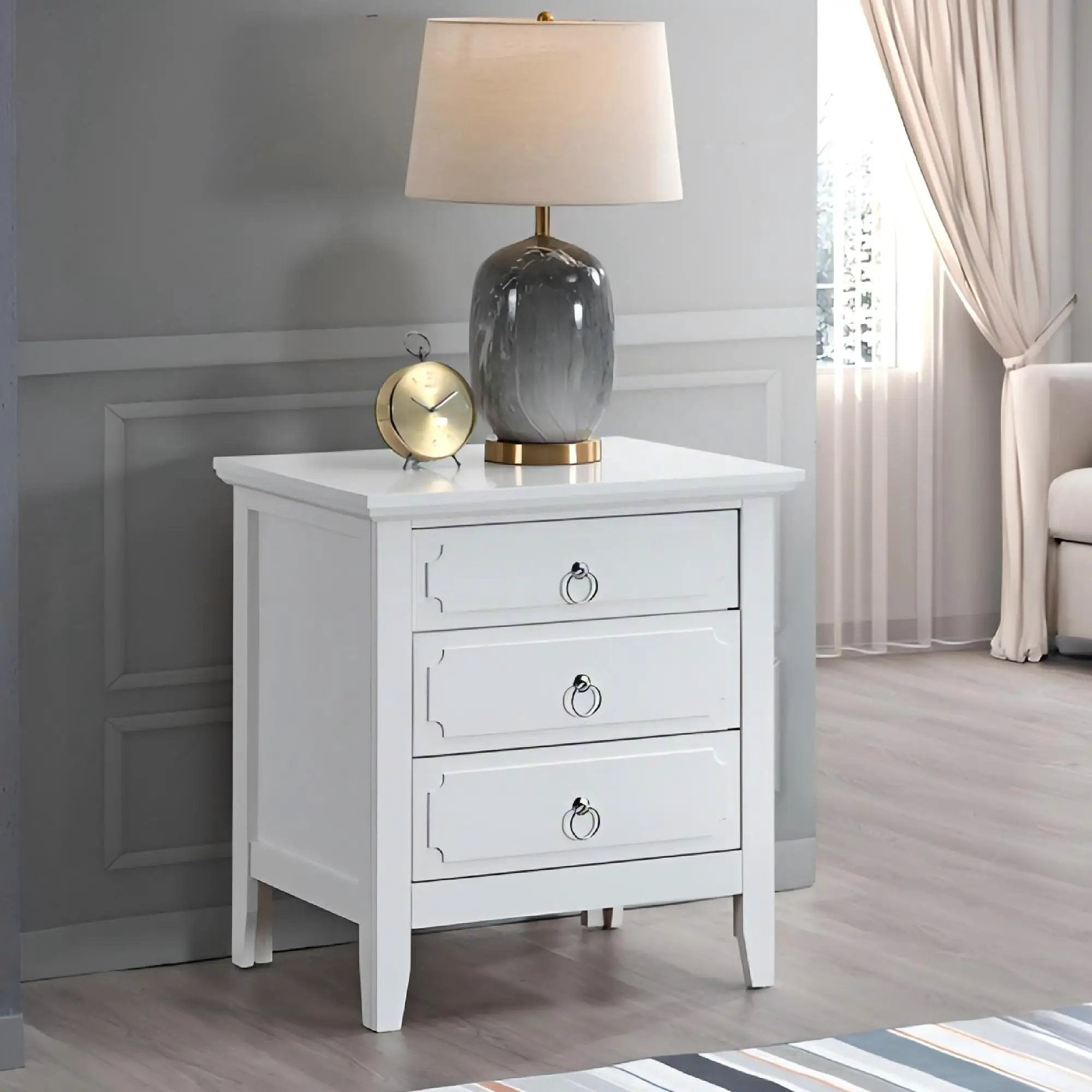 Hammond - 3 Drawer Nightstand - White by HouseOfZazla