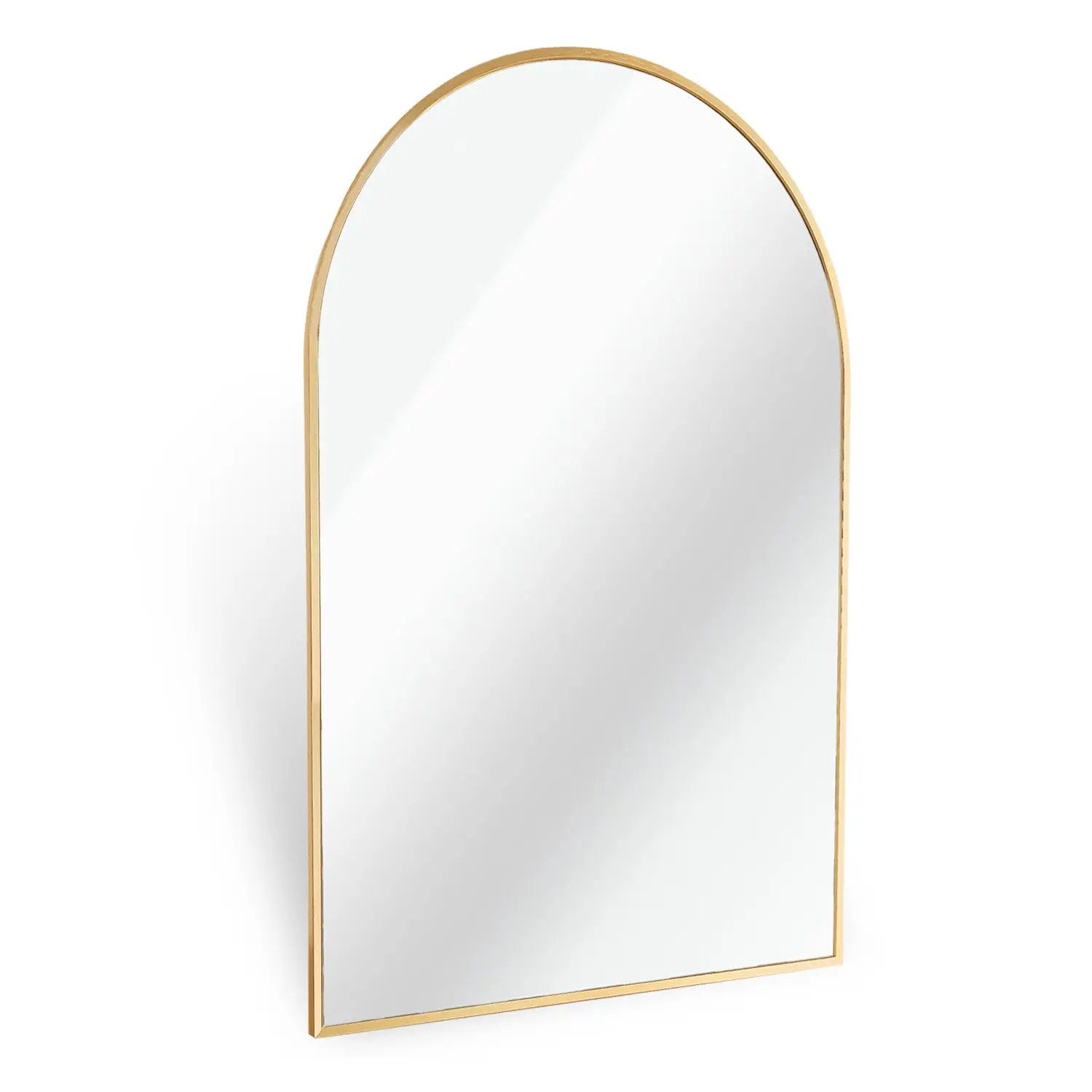 24x36 Inch Gold Metal Framed Arched Mirror by BLAKHOM