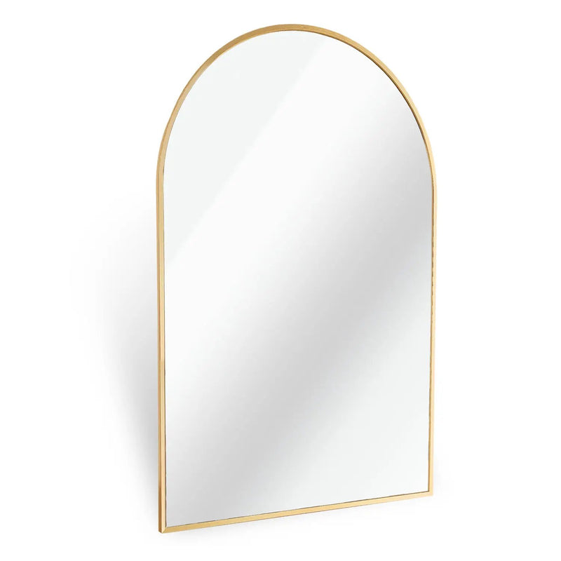 24x36 Inch Gold Metal Framed Arched Mirror by BLAKHOM
