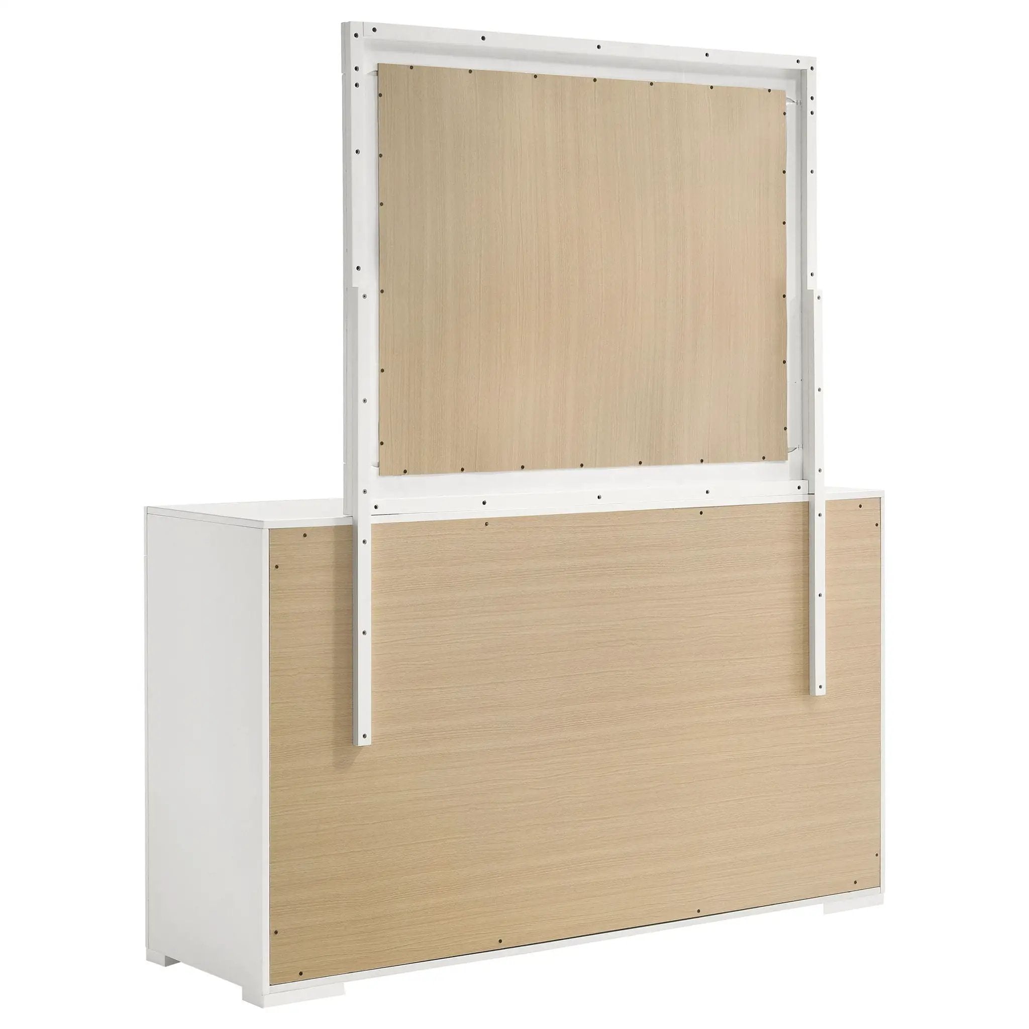 Ives 6-drawer Dresser and Mirror White High Gloss by Unique Piece Furniture