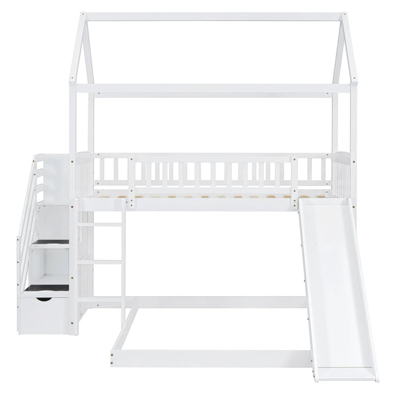 House Bunk Bed With Slide by HouseOfZazla