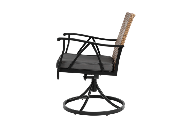 5 Piece Patio Dining Set for 4 with Swivel Rocker Chairs and Steel Table Top by HouseOfZazla