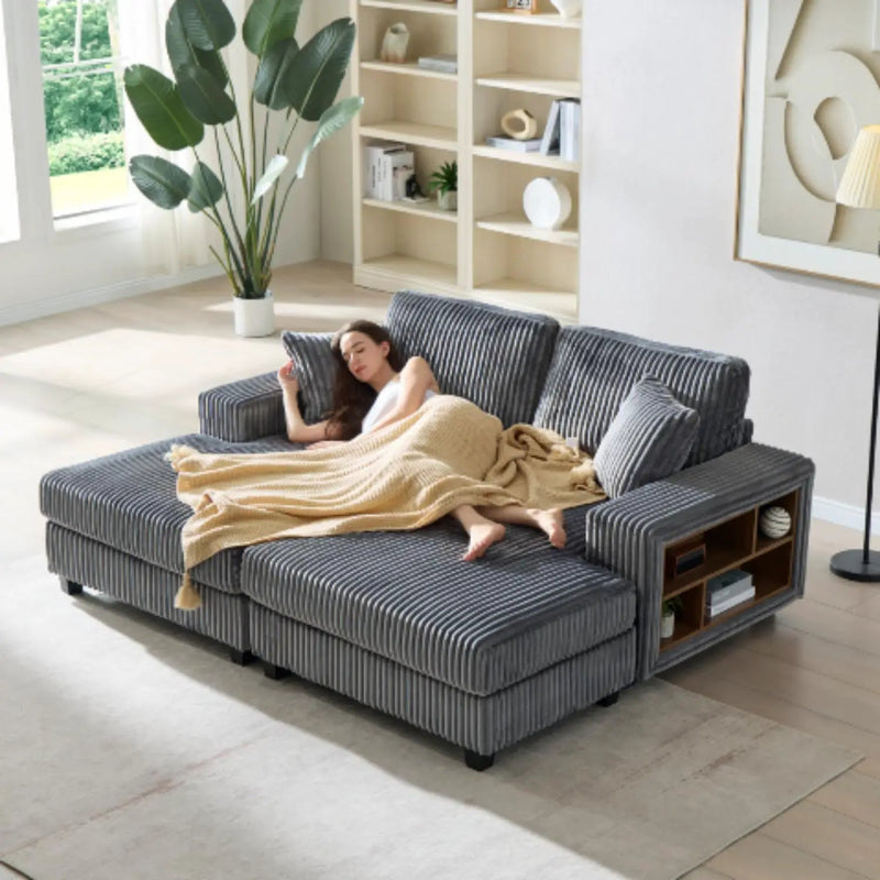 Convertible Sectional Sofa, Sleeper Oversized Living Room Lounge by Unique Piece Furniture