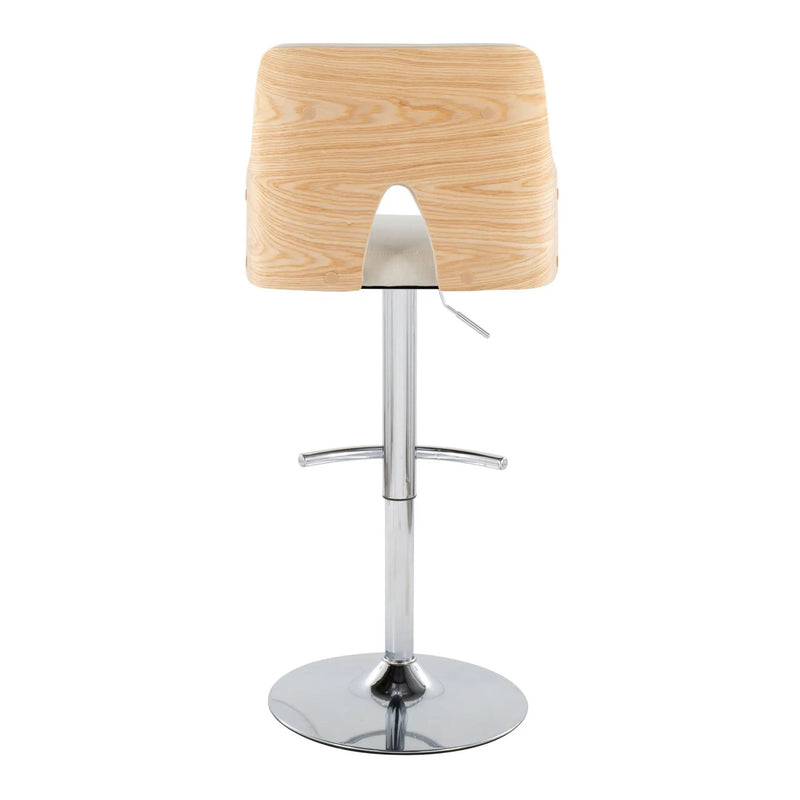 Stella - Contemporary Adjustable Barstool Stool With Swivel & Rounded T Footrest (Set of 2) by Unique Piece Furniture