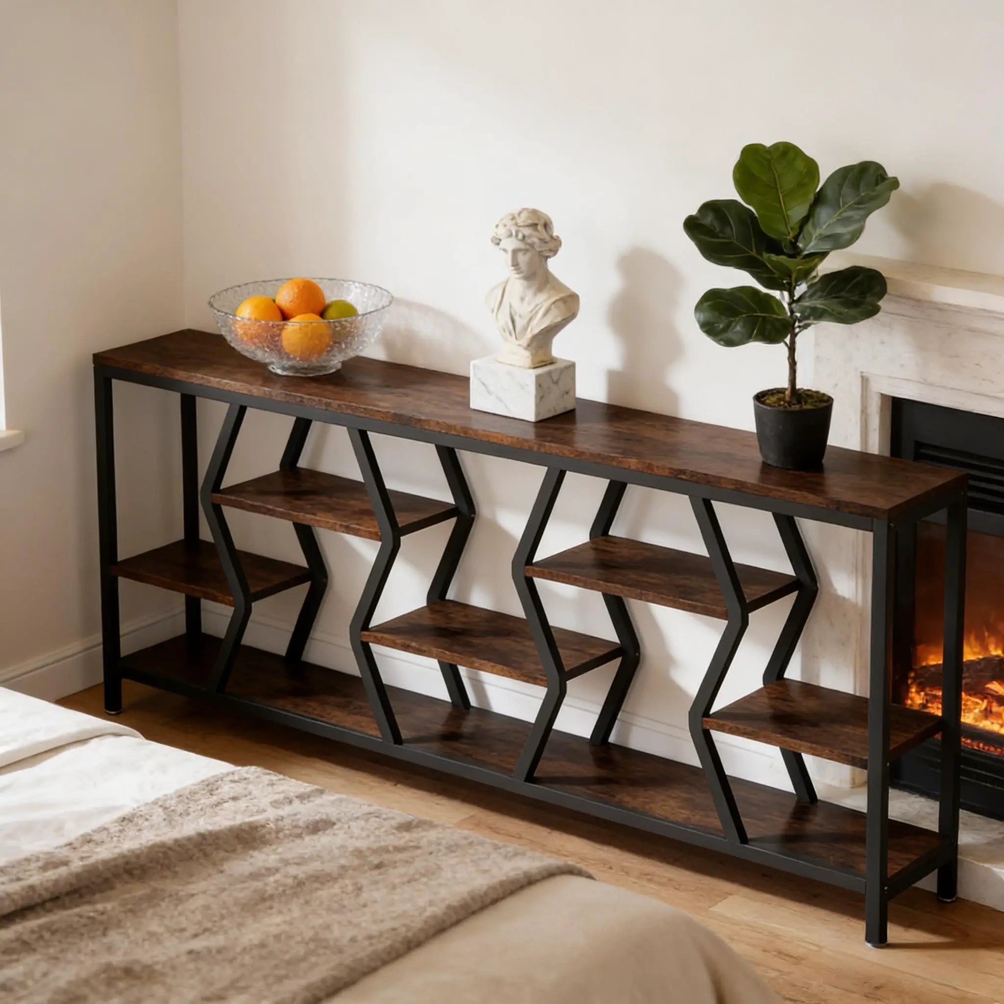 Durable Sofa Console Table with Generous Storage by HouseOfZazla