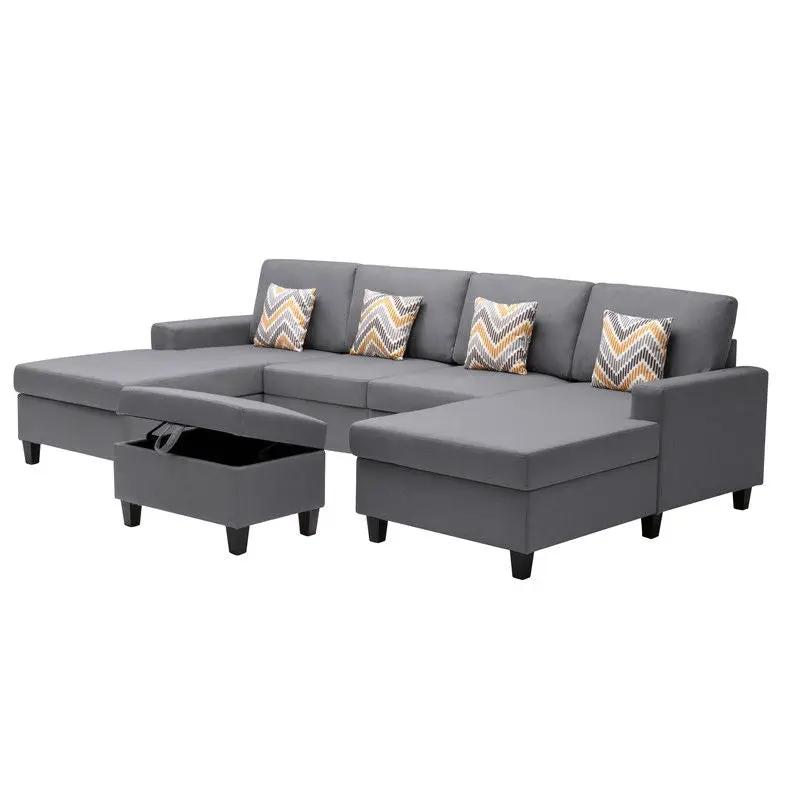 Nolan - Fabric 5 Piece Sectional Sofa With Interchangeable Legs by Unique Piece Furniture