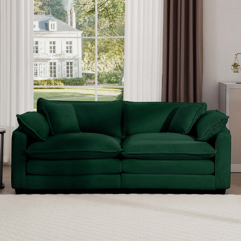 Modern 2 Seater With 4 Pillows, Upholstered Deep Seating Loveseat by Unique Piece Furniture