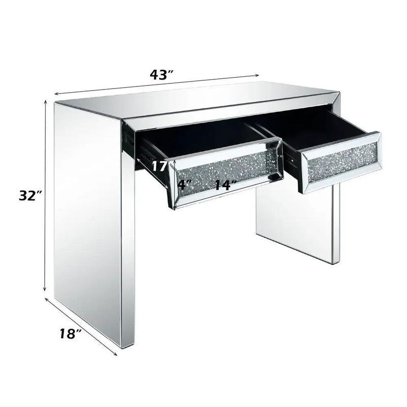 Noralie - Console Table Faux Diamonds - Mirrored by Unique Piece Furniture