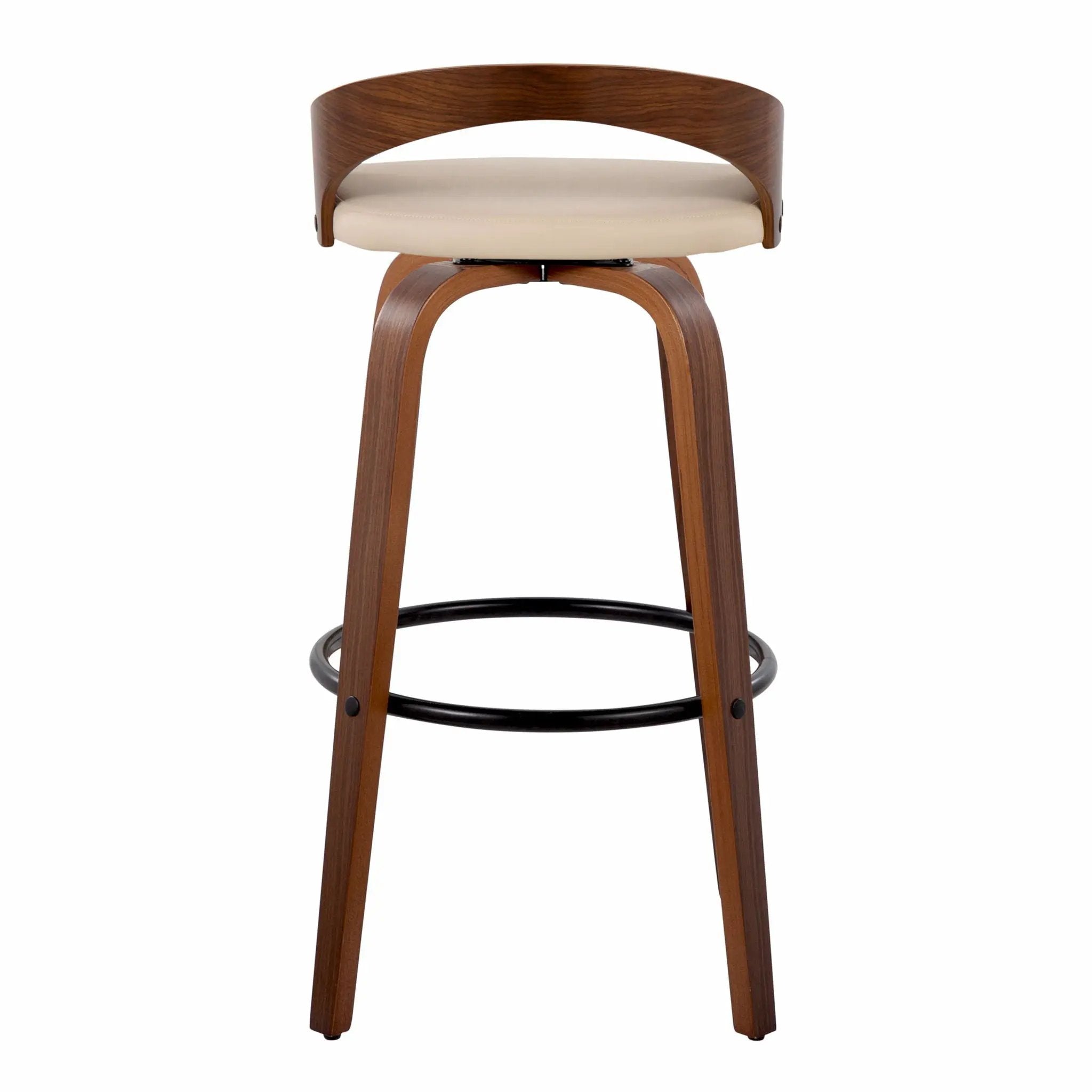 Grotto - Mid Century Modern Fixed Height Barstool & Swivel With Round Footrest (Set of 2) by Unique Piece Furniture