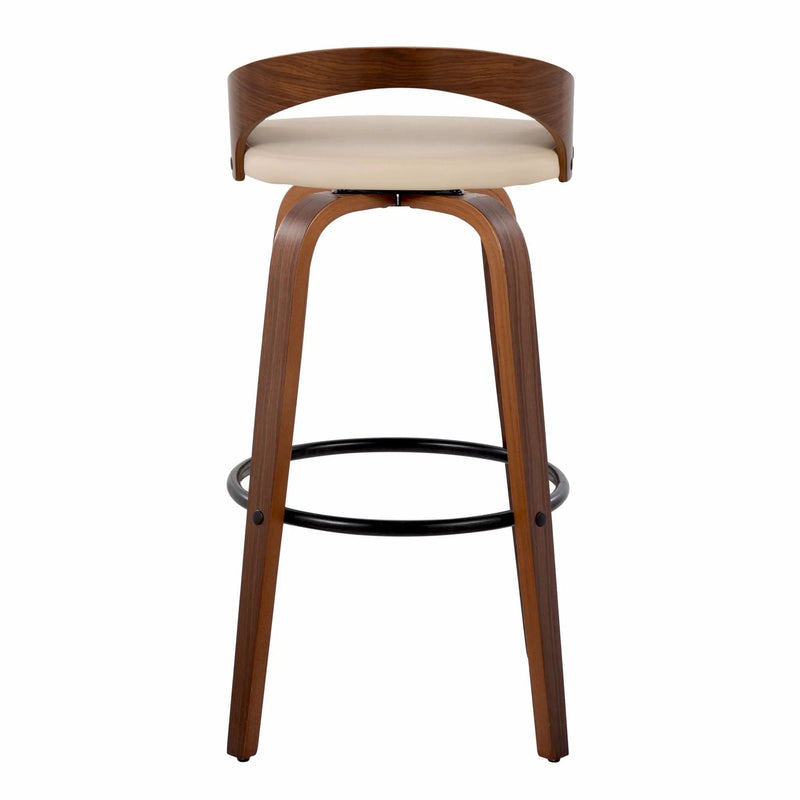Grotto - Mid Century Modern Fixed Height Barstool & Swivel With Round Footrest (Set of 2) by Unique Piece Furniture