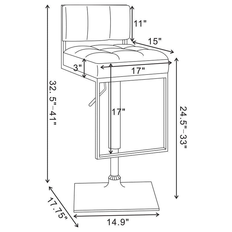Alameda - Adjustable Bar Stool - White by HouseOfZazla