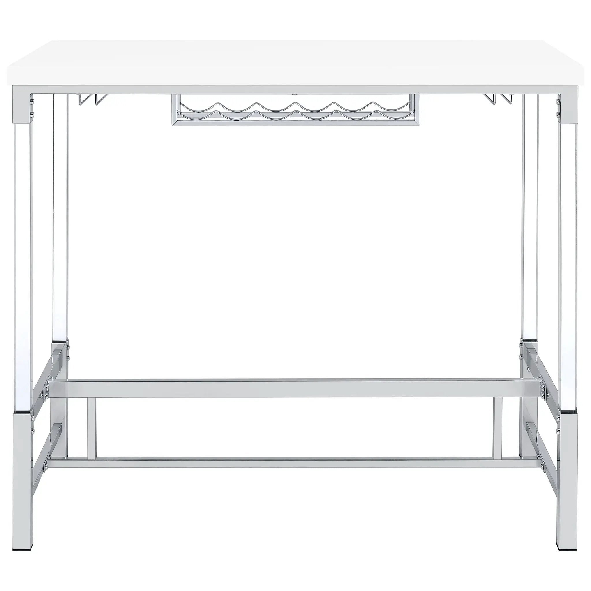 Tonneson - Bar Table With Trestle Base And Wine Storage - White by HouseOfZazla