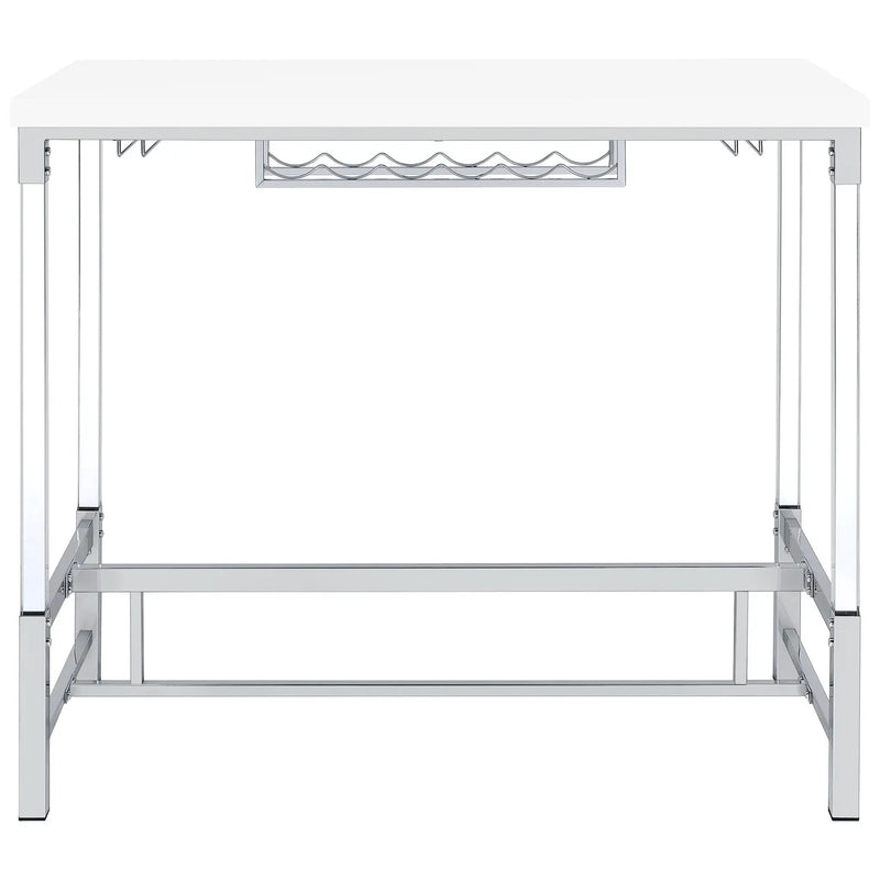 Tonneson - Bar Table With Trestle Base And Wine Storage - White by HouseOfZazla