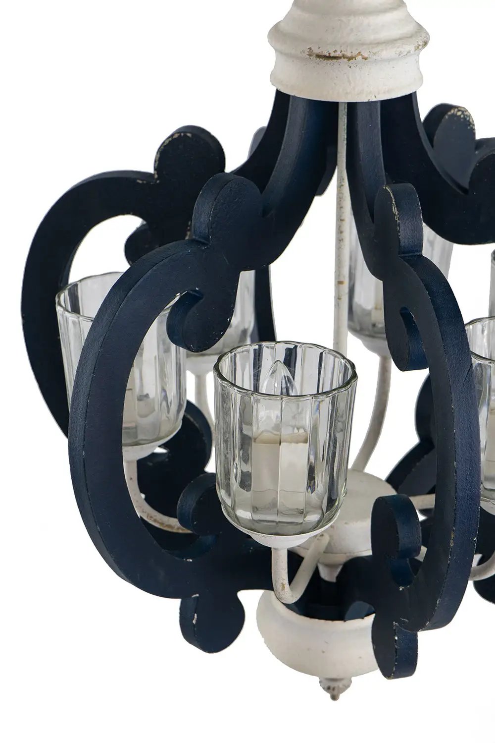 Wood Chandelier 6 Light Farmhouse Pendant Lighting Wood Hanging Light Fixture For Kitchen Living Dining Room, Bulb Not Included - Cream by HouseOfZazla