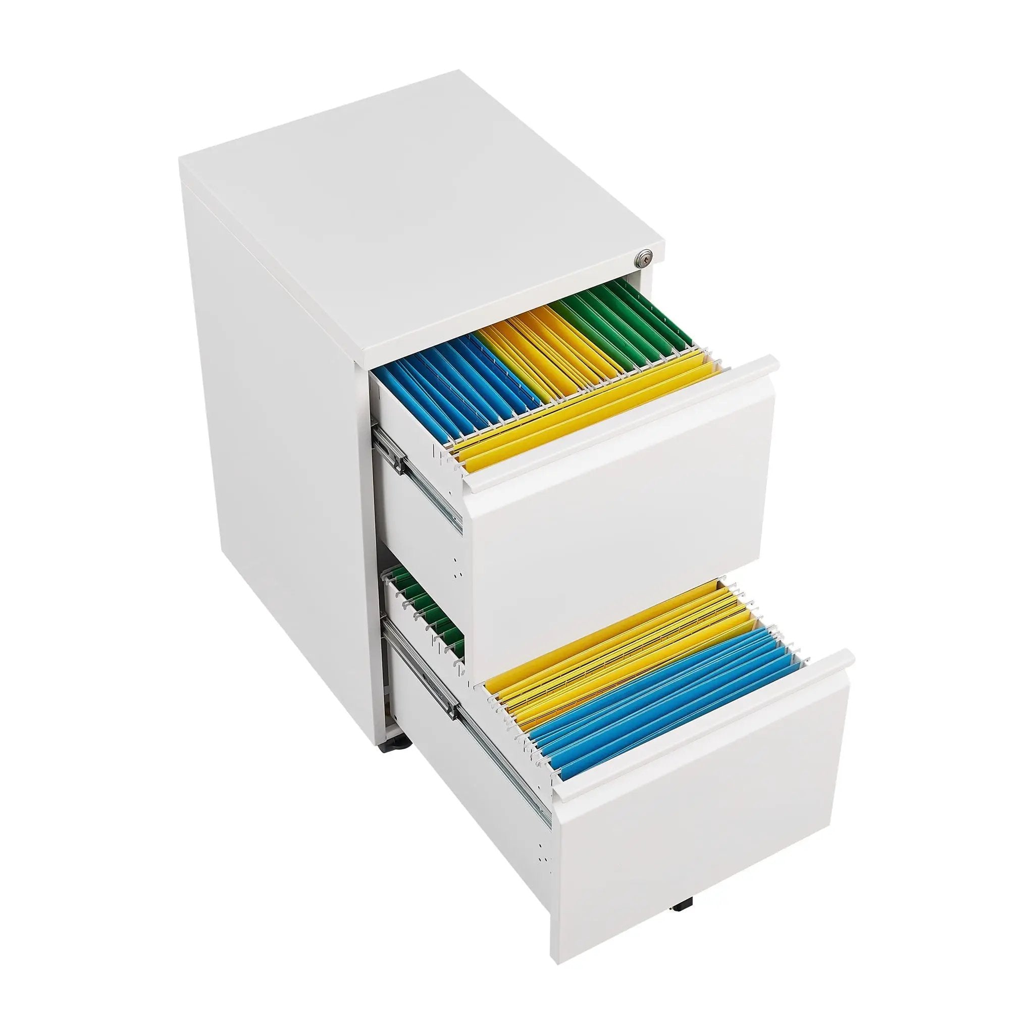 2 Drawer File Cabinet With Lock, Metal Under Desk Rolling Filing Cabinet Fits Letter / Legal / A4 Size For Home Office, Mobile Filing Cabinet by HouseOfZazla