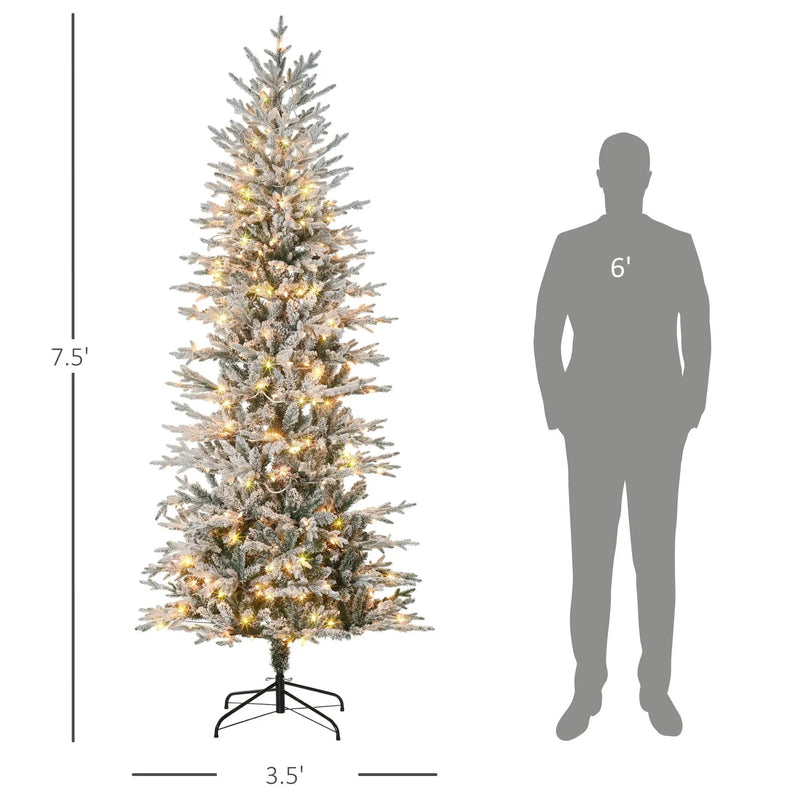 HOMCOM 7.5ft Tall Prelit Artificial Christmas Tree by HouseOfZazla