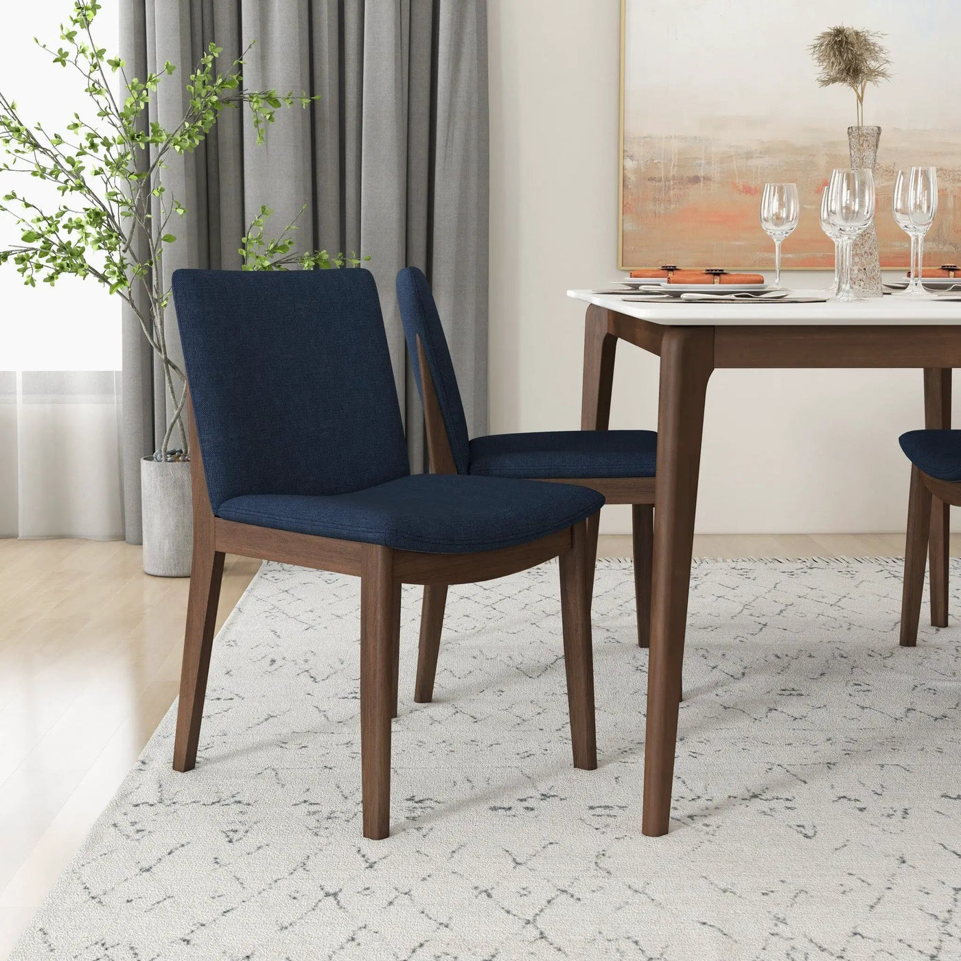 Laura - Mid-Century Modern Solid Wood Dining Chair (Set of 2) by HouseOfZazla