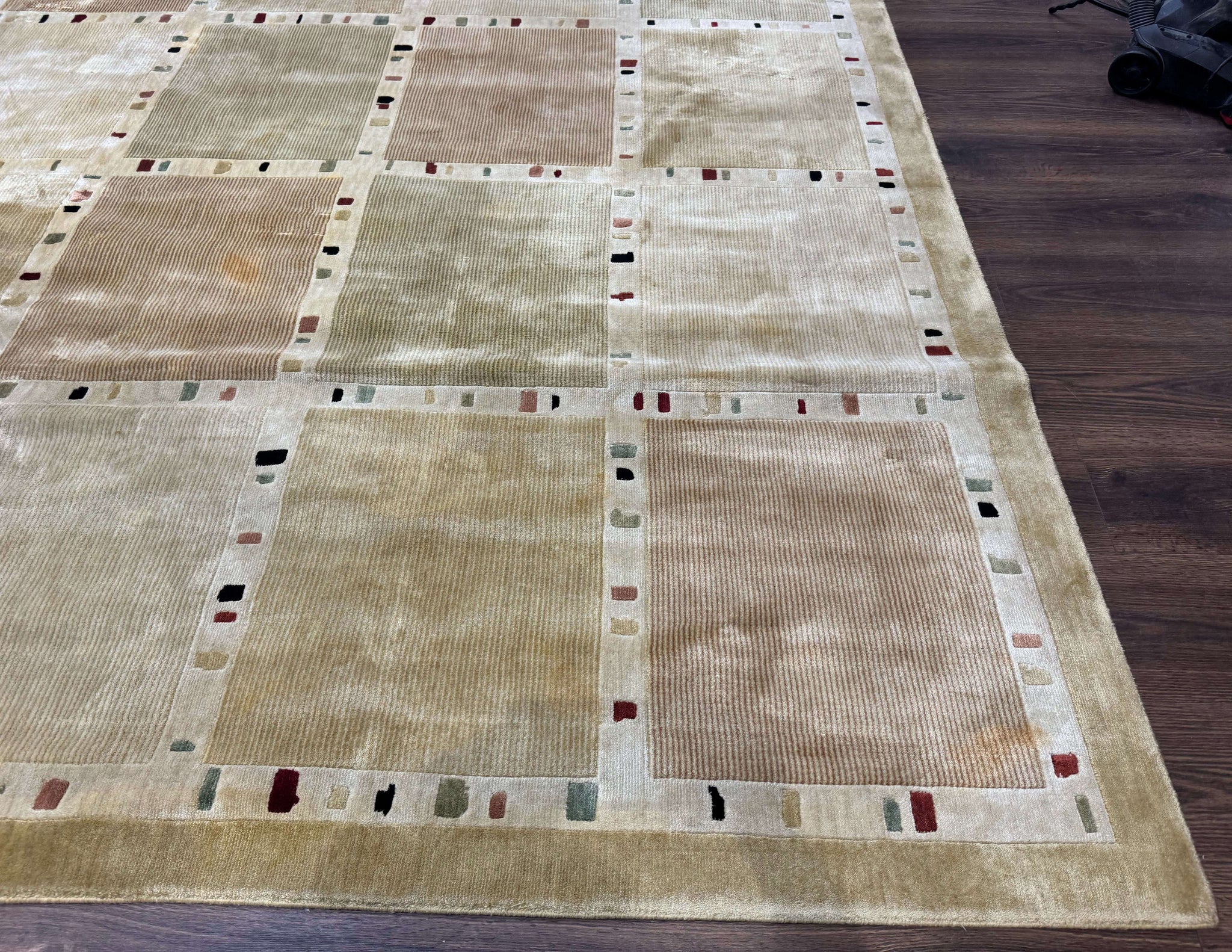 Large Wool Rug 10x13, Panel Design, Modern Contemporary Carpet by Jewel Rugs
