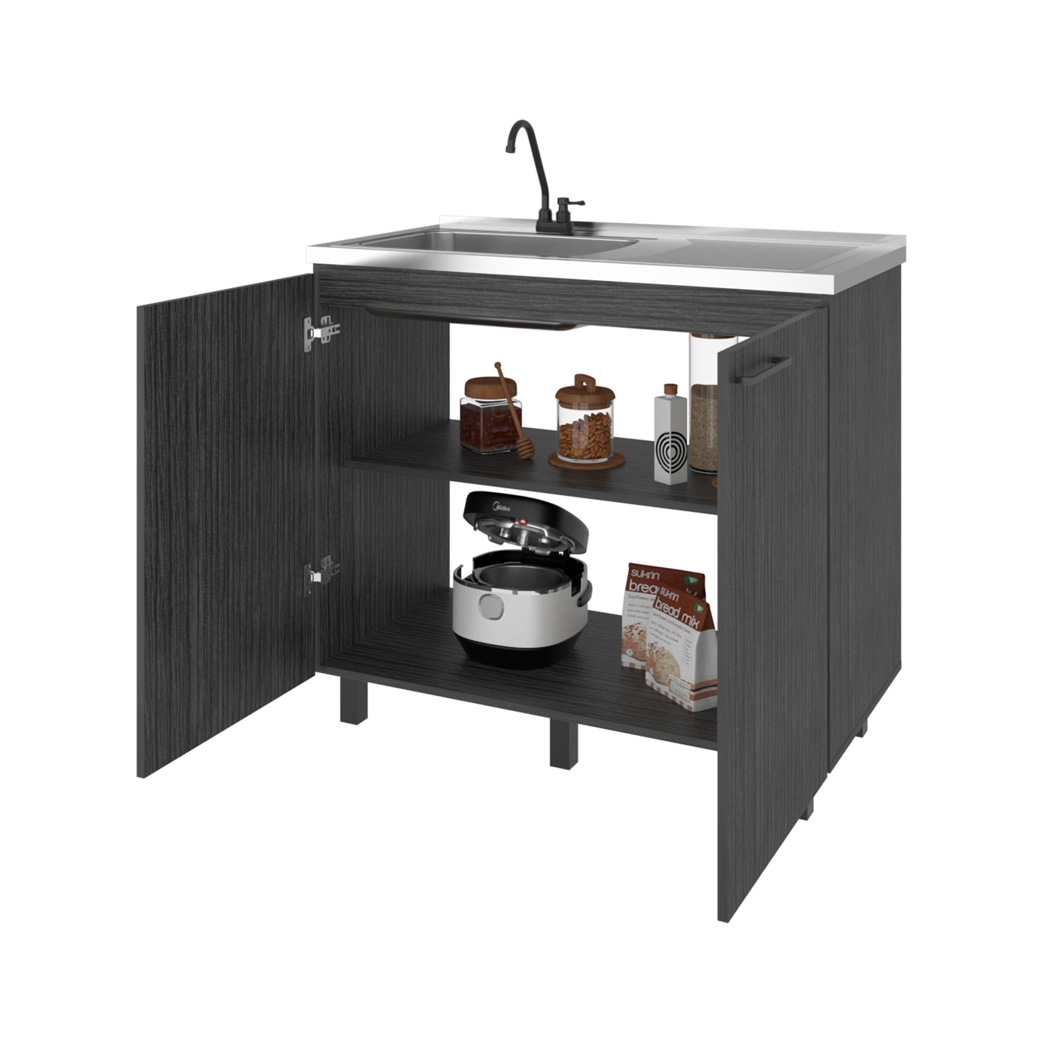 Gold Utility Sink Cabinet with 2 Doors and 3 Shelves by HouseOfZazla