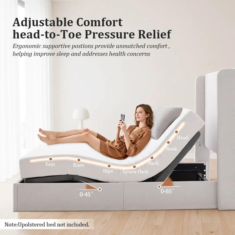 Caron 4.0 Ergonomic Queen Size Adjustable Bed Frame by HouseOfZazla