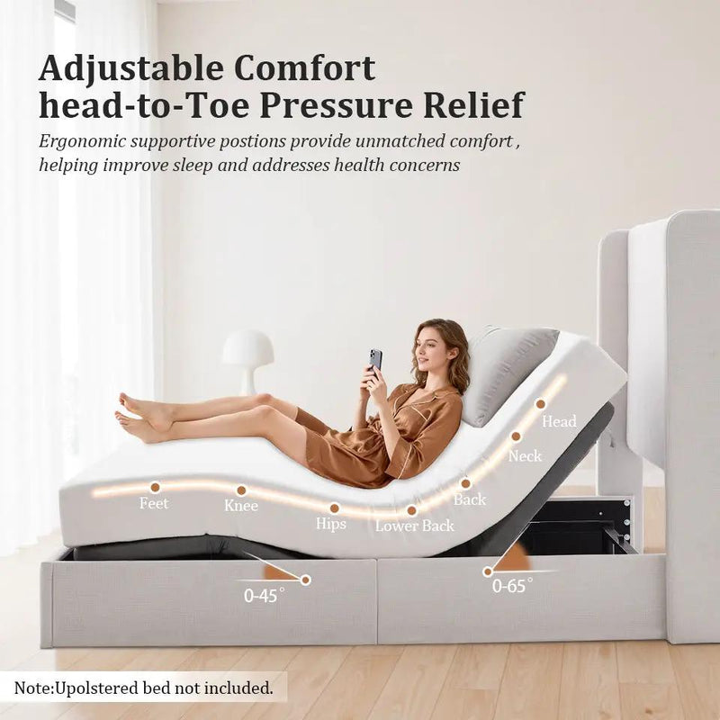 Caron 4.0 Ergonomic Queen Size Adjustable Bed Frame by HouseOfZazla