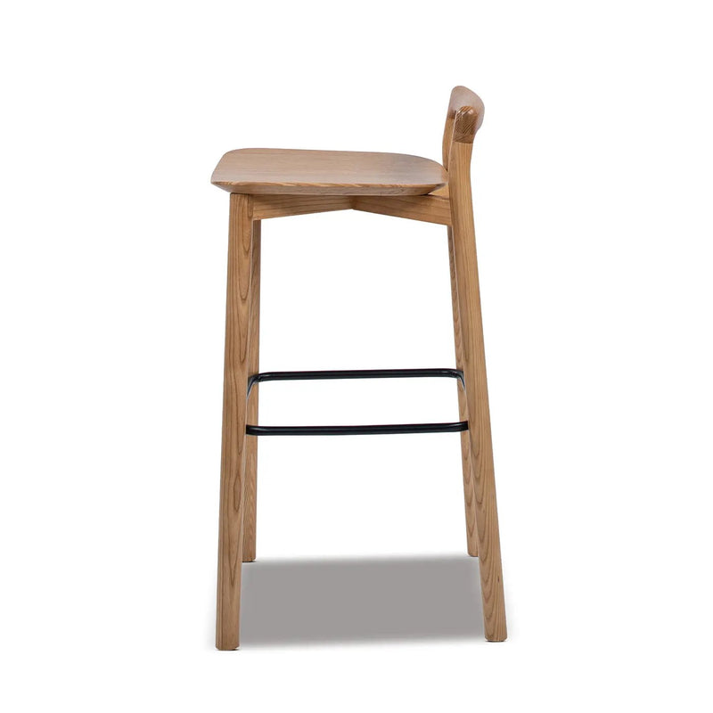 Sven 30" Modern Minimalist Low Back Wood Barstool by HouseOfZazla