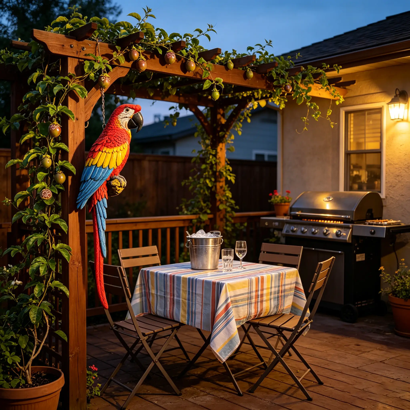 Hanging Scarlet Macaw Parrot Statue by HouseOfZazla