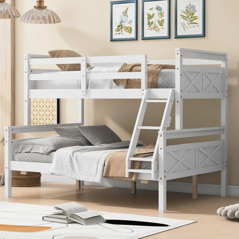 Bunk Bed With Ladder And Safety Guardrail by Unique Piece Furniture